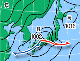 地上天気図(2007年3月30日) 03時