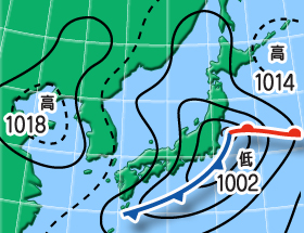 地上天気図(2007年3月30日) 09時