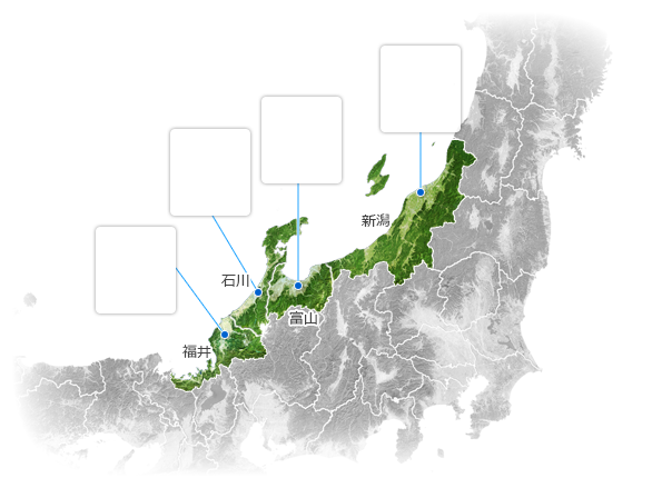 北陸地方の地図