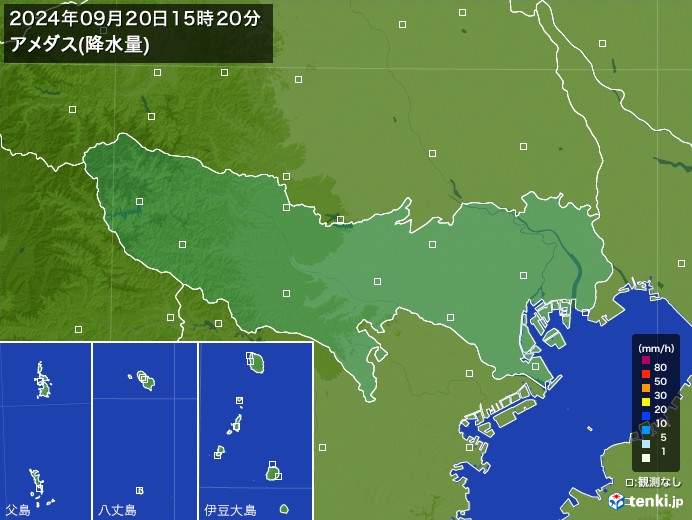 東京都の雨雲レーダー 実況 日本気象協会 Tenki Jp