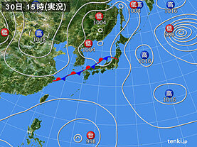 実況天気図(2日前)