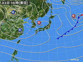 実況天気図(1日前)