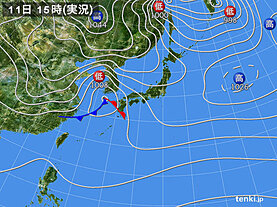 実況天気図(1日前)