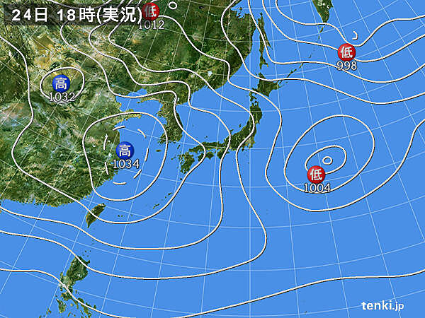 実況天気図 - 日本気象協会 tenki.jp