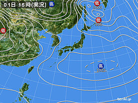 実況天気図(1日前)