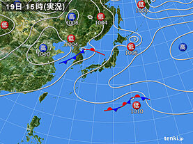 実況天気図(1日前)