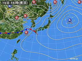 実況天気図(4日前)