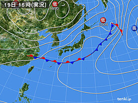 実況天気図(1日前)