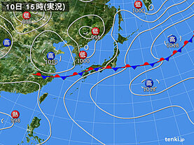 実況天気図(1日前)