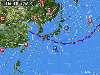 実況天気図(3日前)