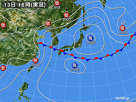 実況天気図(4日前)