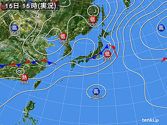 実況天気図(1日前)