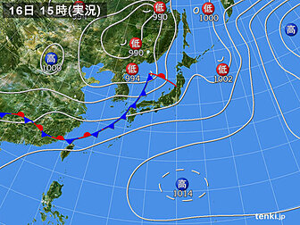 実況天気図(4日前)