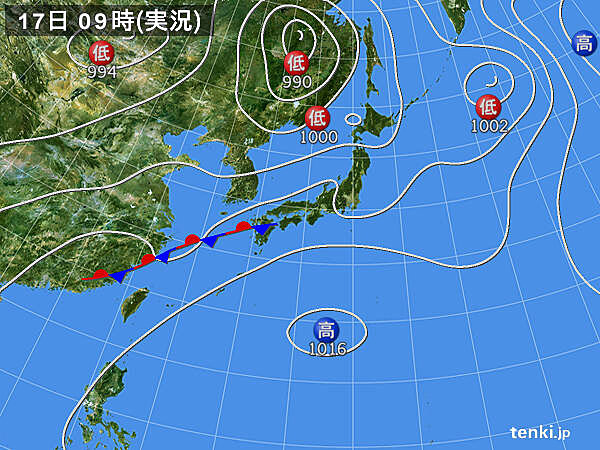 実況天気図 - 日本気象協会 tenki.jp