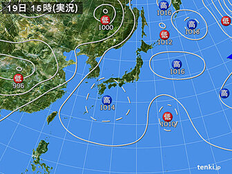 実況天気図(1日前)