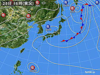 実況天気図(4日前)
