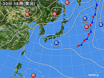 実況天気図(2日前)