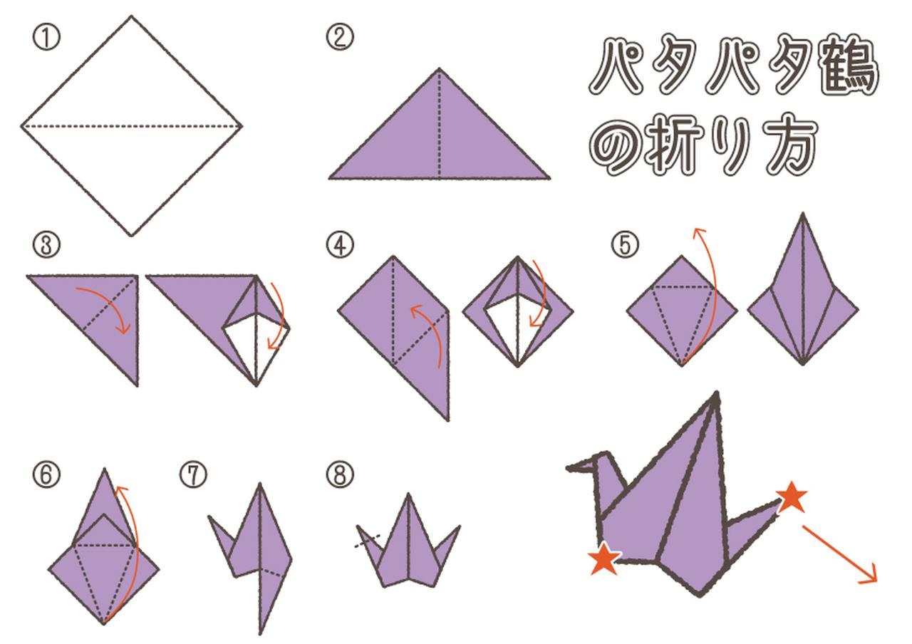 最も好ましい 折り紙 鶴 折り方 イラスト
