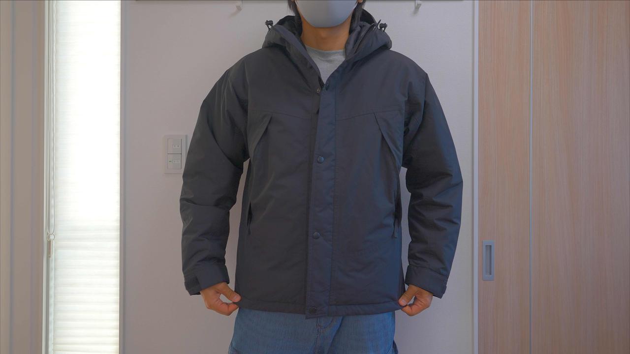画像: 筆者撮影：イージスダウンジャケット（Lサイズ）を176cm65kgの筆者が着用