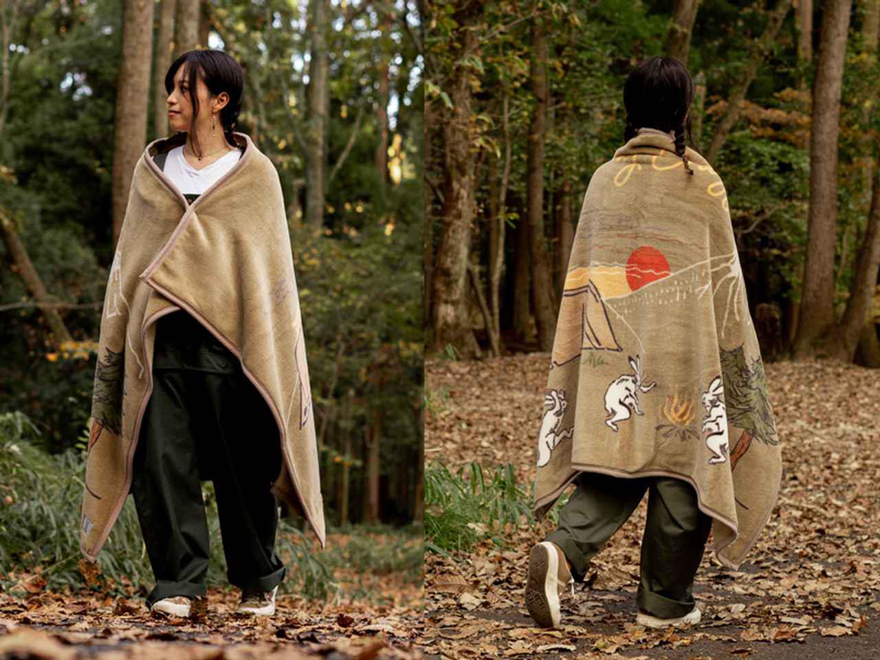 DOD 冬キャンプで使いたい防炎毛布☆日本古来の伝統絵画がモチーフ 