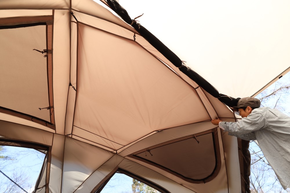 画像: 防水性・遮熱効果のあるルーフフライ＆天井幕