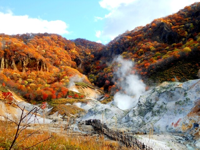 登別温泉地獄谷の写真