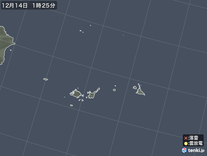 宮古島・石垣・与那国(沖縄県)の雷レーダー(実況)