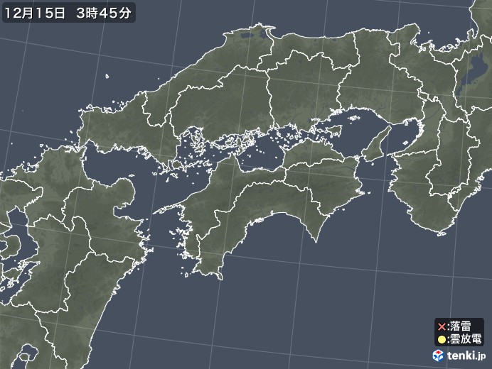 四国地方の雷レーダー(実況)