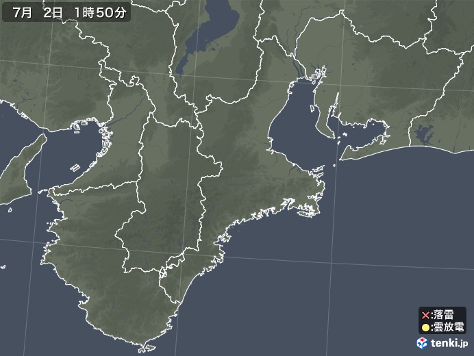 三重県の雷レーダー(実況)