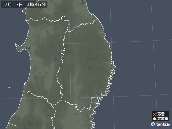 岩手県の雷レーダー(実況)