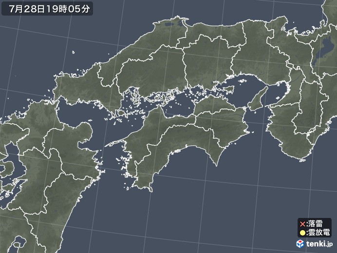 四国地方の雷レーダー(実況)