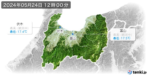 富山県の最高・最低気温(全国)