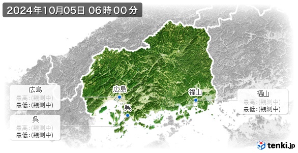 広島県の最高・最低気温(全国)