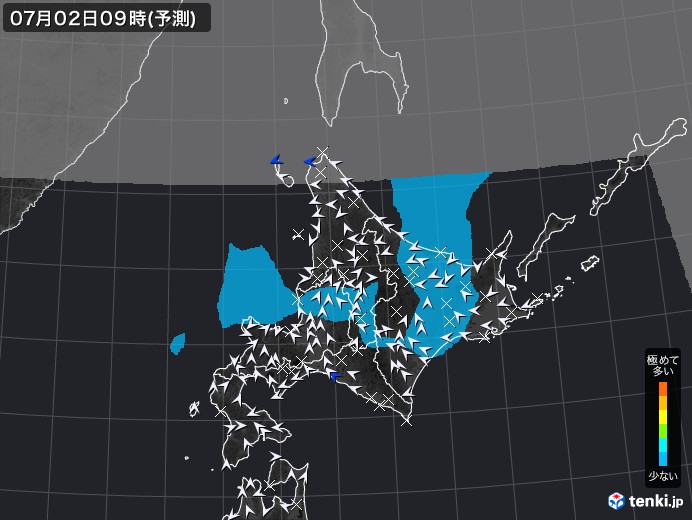 北海道地方のPM2.5分布予測