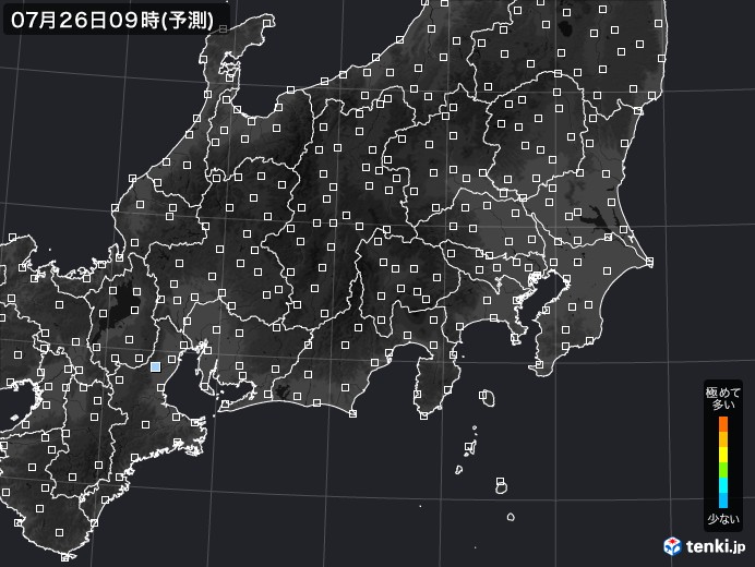 関東・甲信地方のPM2.5分布予測