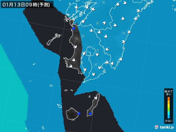 鹿児島県のPM2.5分布予測