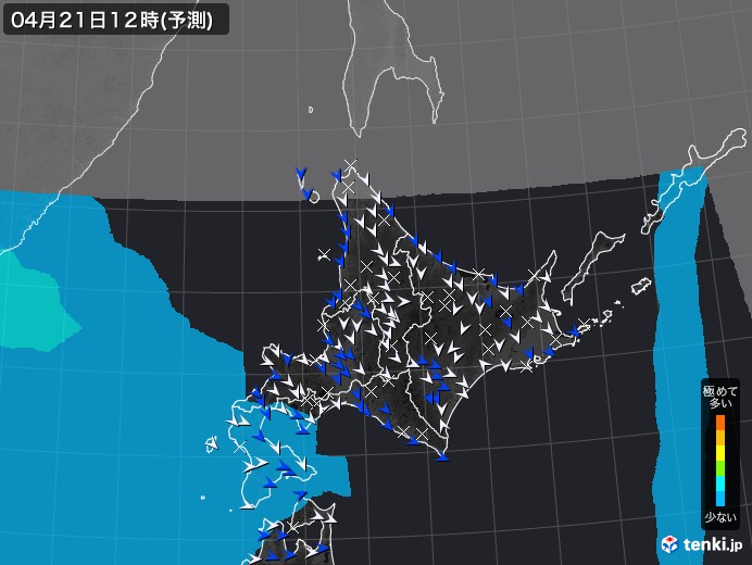 北海道地方のPM2.5分布予測