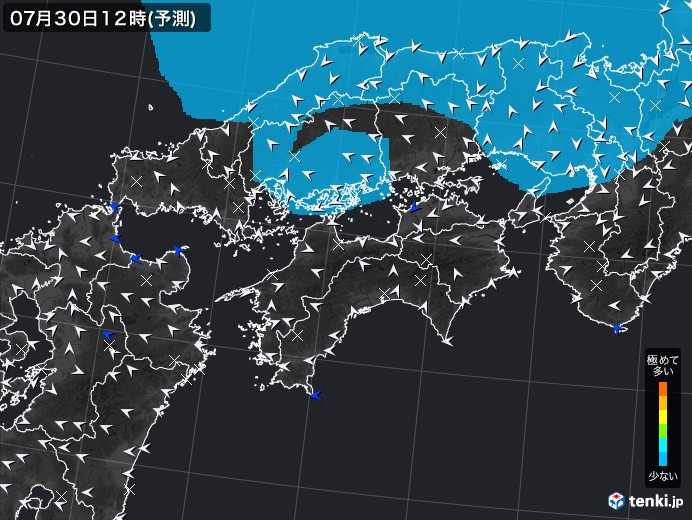 四国地方のPM2.5分布予測