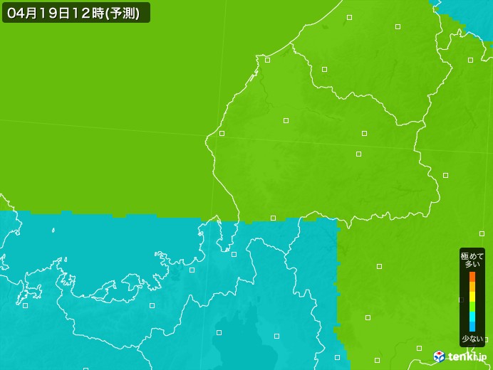 福井県のPM2.5分布予測