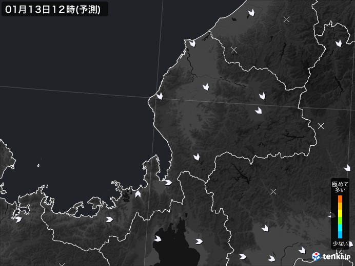 福井県のPM2.5分布予測