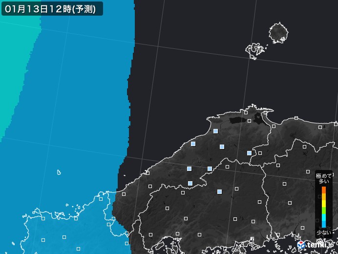 島根県のPM2.5分布予測