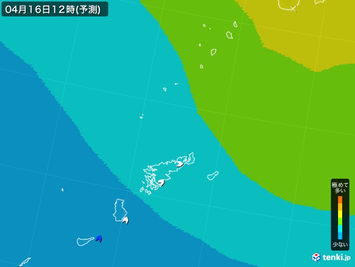 奄美諸島(鹿児島県)のPM2.5分布予測