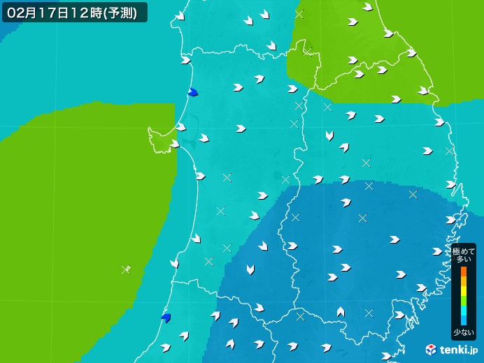 秋田県のPM2.5分布予測