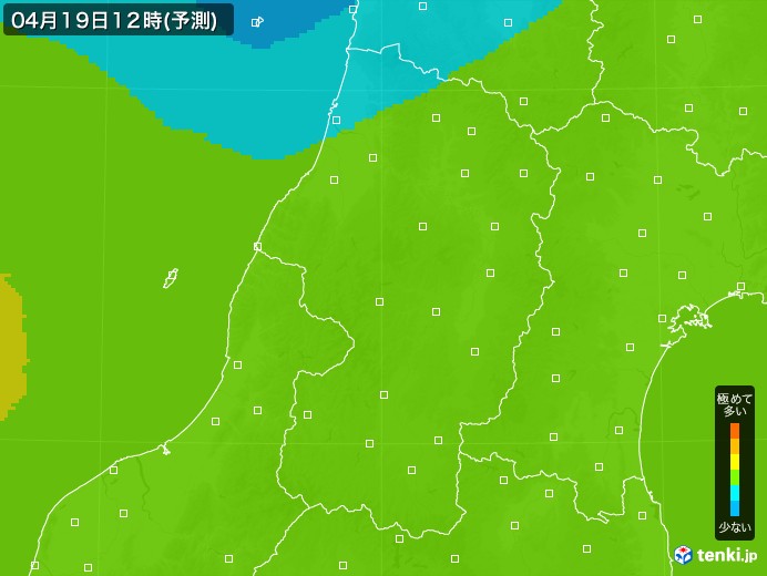 山形県のPM2.5分布予測