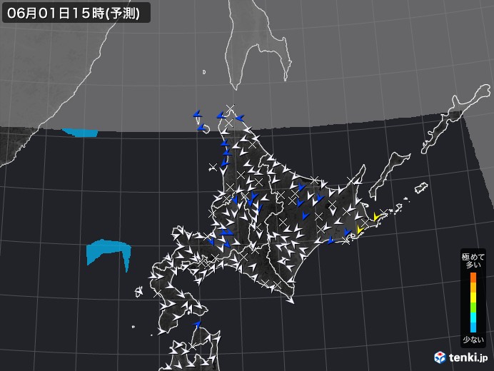 北海道地方のPM2.5分布予測