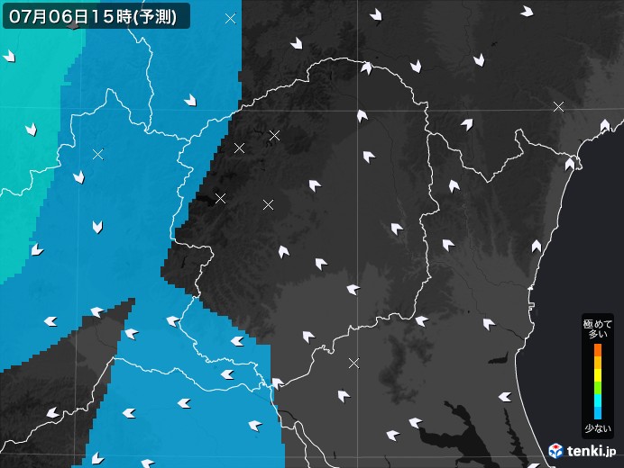 栃木県のPM2.5分布予測