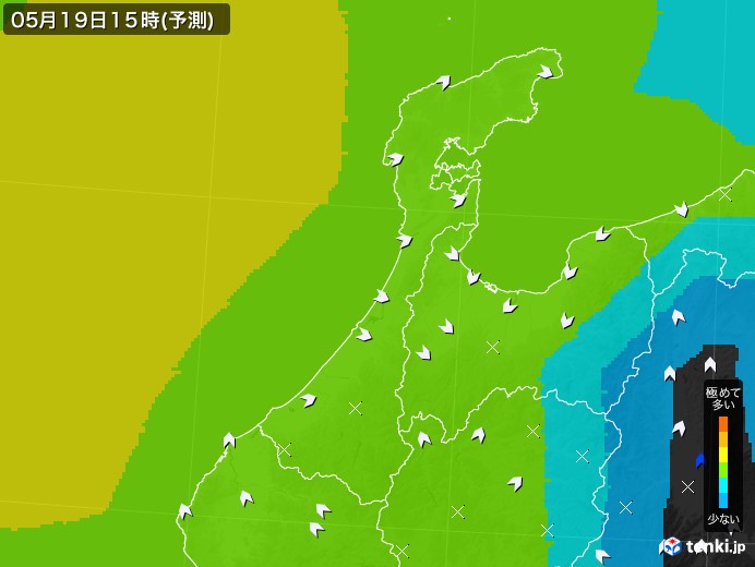 石川県のPM2.5分布予測