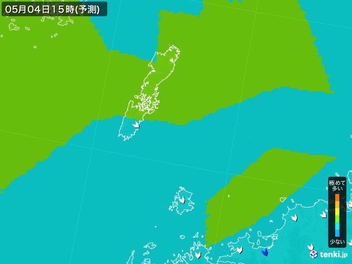 壱岐・対馬(長崎県)のPM2.5分布予測