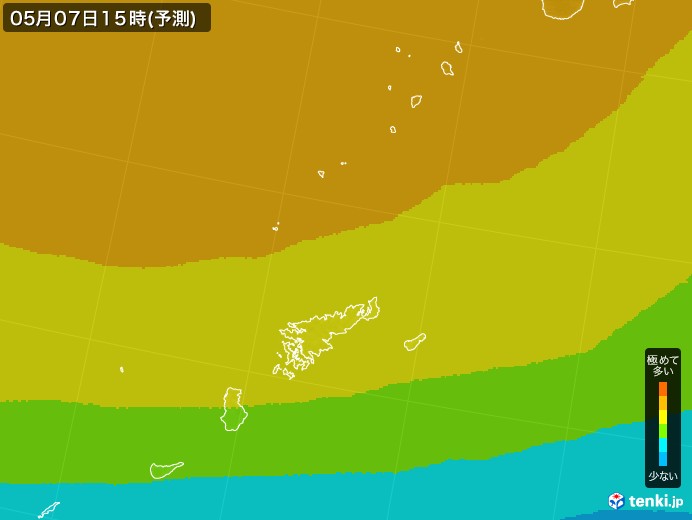 奄美諸島(鹿児島県)のPM2.5分布予測