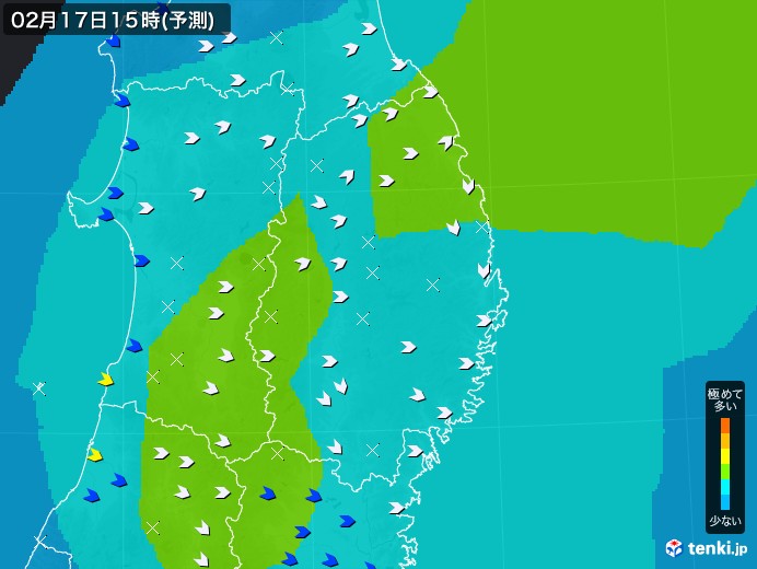 岩手県のPM2.5分布予測